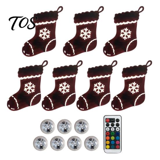 Ambient Night Light for Bedroom 7Pcs LED Reindeer Wall Decorations Christmas, Wooden Glowing Deer/Santa Claus/Xmas Festive Holiday Ornaments