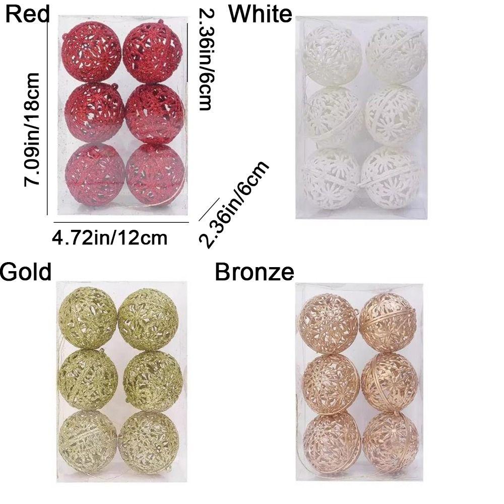 6Pcs Plastic Christmas Ball Pendants 6CM Christmas Tree Decoration  Party