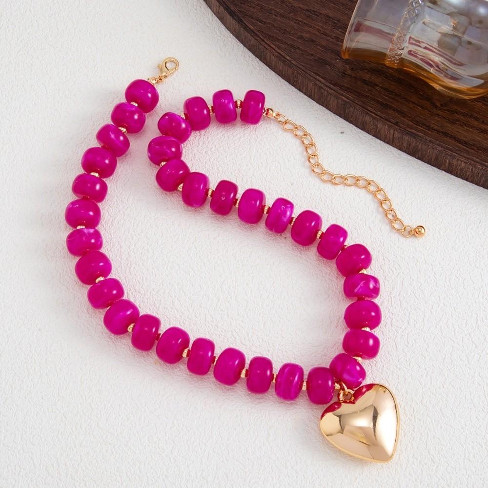 Bunte Perlen Choker Halsketten Dicke Perlen Farbige Anhänger Schmuck Damen