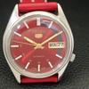 VINTAGE SEIKO 5 AUTOMATIC 7S26A JAPAN MENS RED COLOR DIAL WATCH a702616-1 R209-a702616