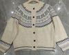 Women's 2026 Autumn/Winter Jacquard Knit Round Neck Snowflake Cardigan Sweater with Horn Buttons