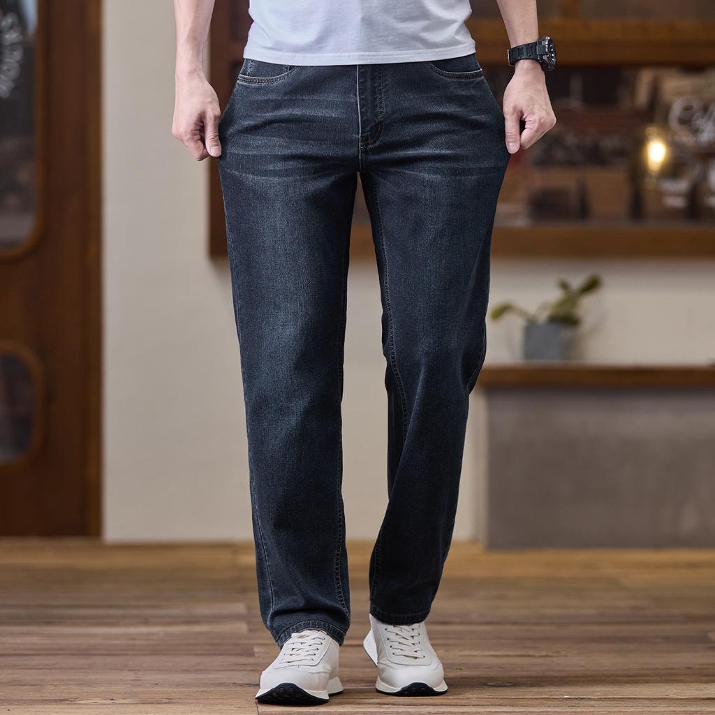 26 Spring/Summer Business Casual Commuting Pants Men's Cotton Micro Elastic Tencel Jeans
