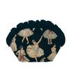 Frilled Pouch with Gobelin Ballerina Pattern [Belle Blanche] Made In Japan (Ballerina Black)