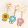 Keychain Pendant Rhinestones Inlaid Sunflower Design Key Chain with Anti-Oxidation Lobster Clasp Backpacks Accessory