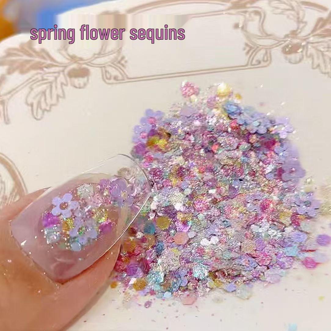 

Colorful Plum Blossom Glitter Nail Art Sequins