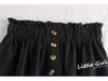 Spring/Summer 2025 Elegant Elastic Waist A-Line Button Skirt for Women