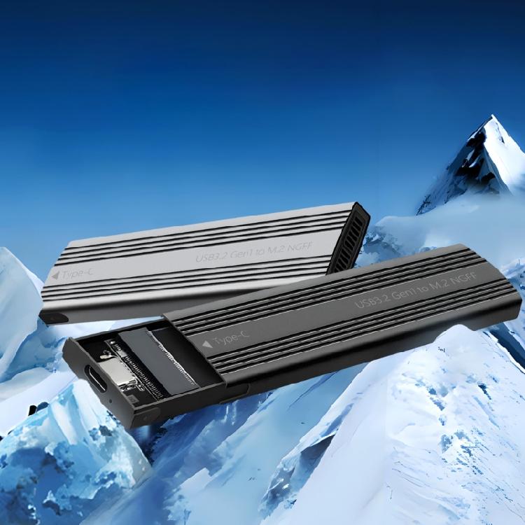 Aluminum M.2 Double Protocols Solid Disk Enclosure Adapter Box for Fast USB3.2 and Type C Solid Disk Case