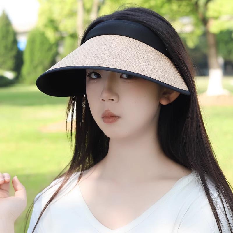 

Женская черная соломенная шляпа от солнца с защитой от УФ-лучей и широкими полями хаки