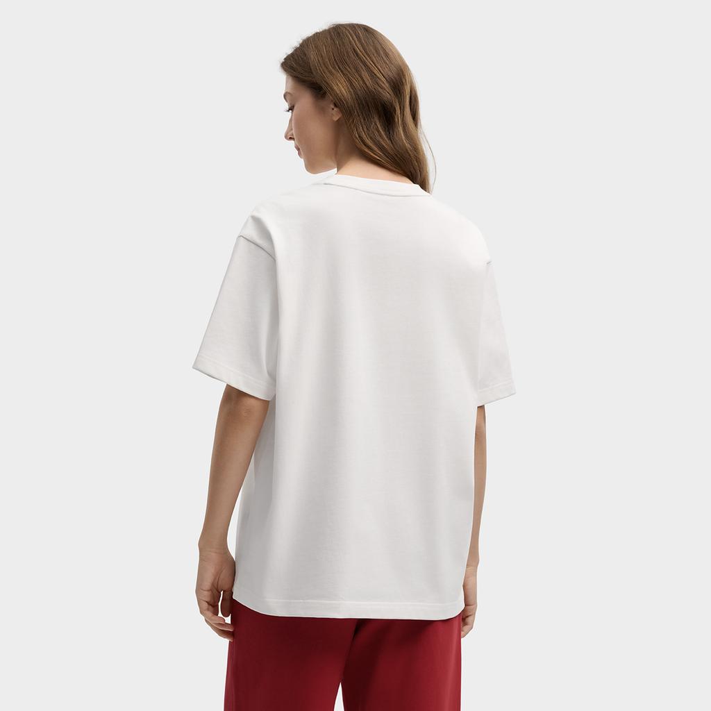 FILA Original Peony Flower T Fashion Simple Classic Retro Casual Sports Comfortable Knitted Loose Short Sleeve T-Shirt Unisex Tops F51U619101FWT