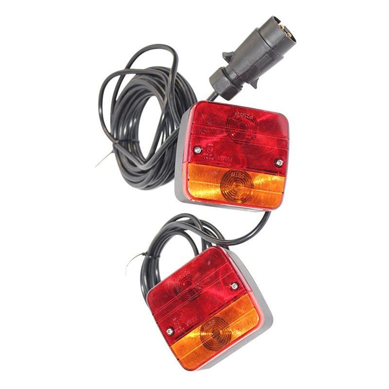 Reliable-1 Set 12V 7 Pin 10M Universal Rear Towing Tail Light For Trailer LED Brake Stop Reflector Lamp For Trailer