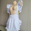 Sexy White Maid Nurse Uniform Waist Apron With Pockets Cooking Ruffled Short Half Apron Maid Cosplay Costume Accessory