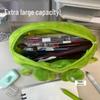 Cartoon Plush Frog Pencil Case - Large Capacity, Cute Sausage Mouth Design, Student Stationery Box