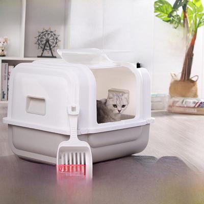 Carofer Extra Large Fully Enclosed Cat Litter Box with Top-Entry Design