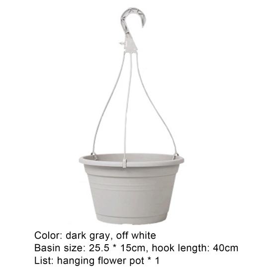 Rostlinný květináč odolný proti pádu z pryskyřice černý závěsný květináč pro venkovní použití