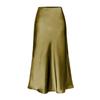 Women's New Satin Bustier High-waisted Elastic Split Long Skirt Sexy Splicing Package Hip Skirt Female