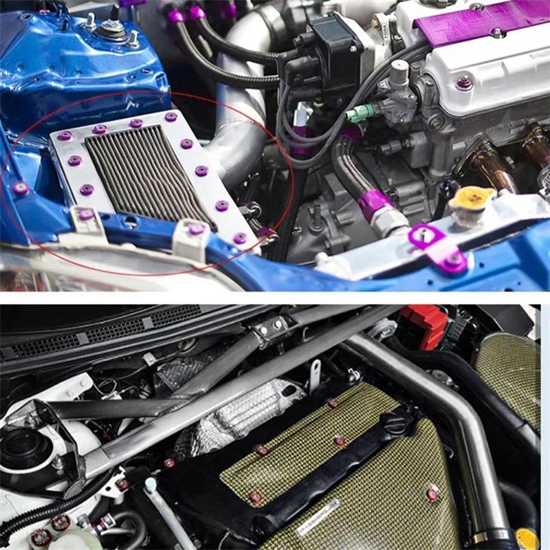 Car Modified Hex Fasteners Fender Washer License Plate Bolts Engine Bumper Decorative License Frame Screws Car styling 10PCS