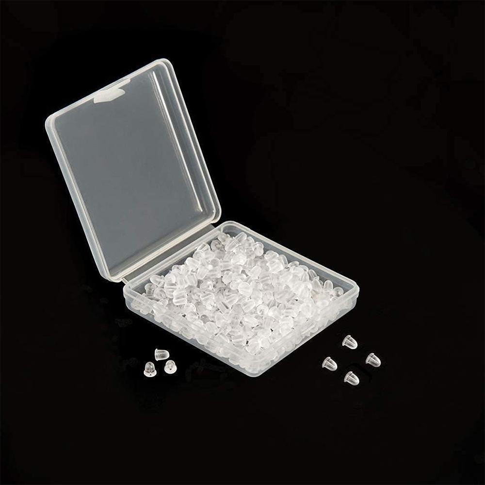 Silicone Earring Backs 1200Pcs Soft Clear Ear Safety Back Pads Backstops Clutch Stopper Replacement for Fish Hook Earring Studs