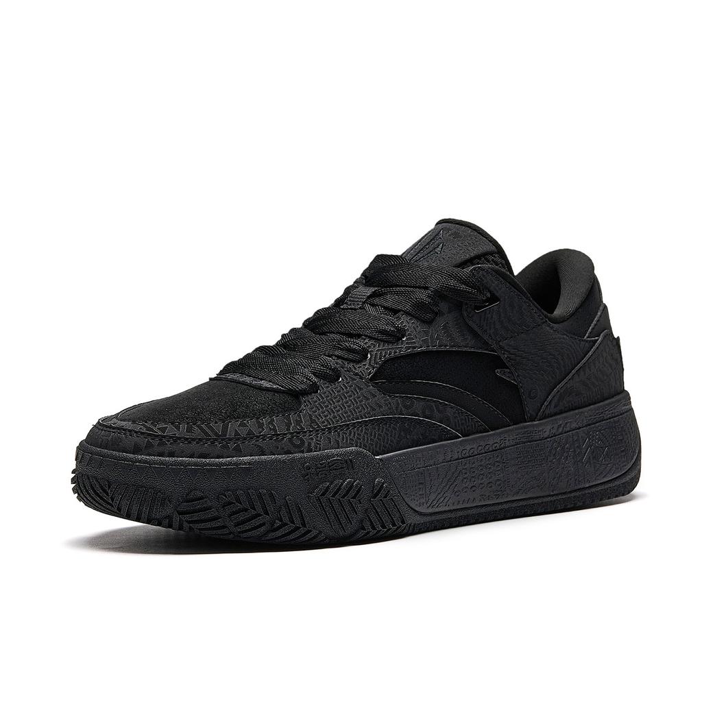 Anta Irving Password Collection Abrasion Resistant Lightweight Height Increasing Skateboard Shoes Men's Basic Black 112541801-4