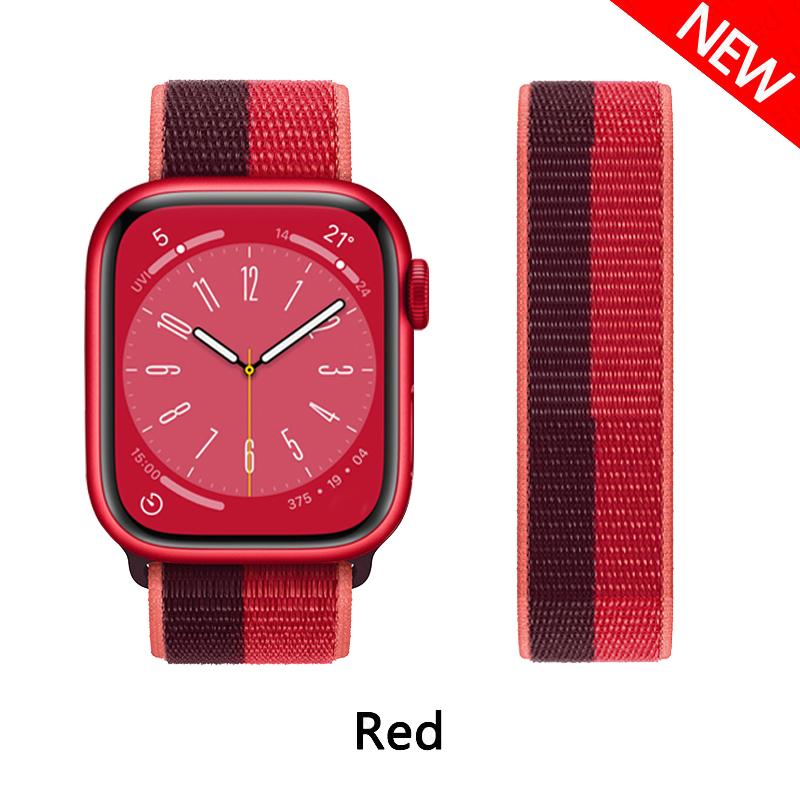 

Nylon Strap For Apple Watch 10 Bands 46mm 44mm 40mm 45mm 41mm 49mm 42mm 38mm Bracelet Correa iwatch Series 8 se 7 6 3 9 11 40 mm S10-42mm 38 40 41mm красный