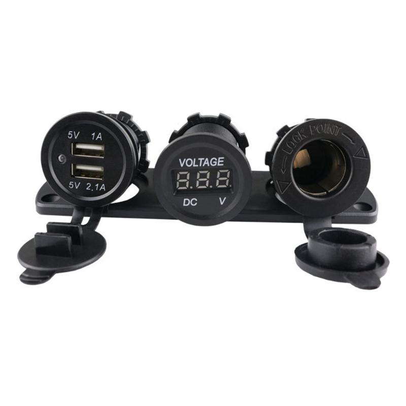 12-24V Car Dual USB Cigarette Lighter Socket 3.1A Boat Car Motorbike Tractor Charger Adapter Digital Voltmeter Universal
