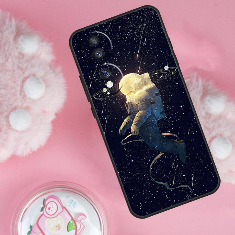 Space Moon Astronaut Case For Honor Magic 6 5 7 Lite Honor 200 Pro 50 70 90 Lite X9b X9a X8b X8a X8 X9 X9c Cover