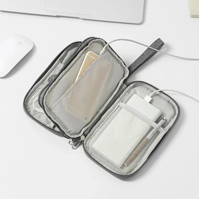Travel Organizer Bag Cable Storage Organizers Pouch Carry Case Portable Waterproof Double Layers Storage Bags for Cable Cord