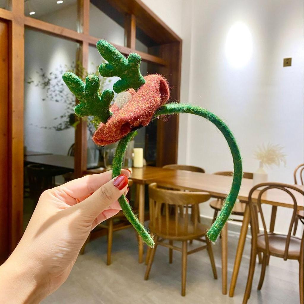 Qing Meng Christmas Party Antler Headband for Kids - Cute Festive Headwear Prop