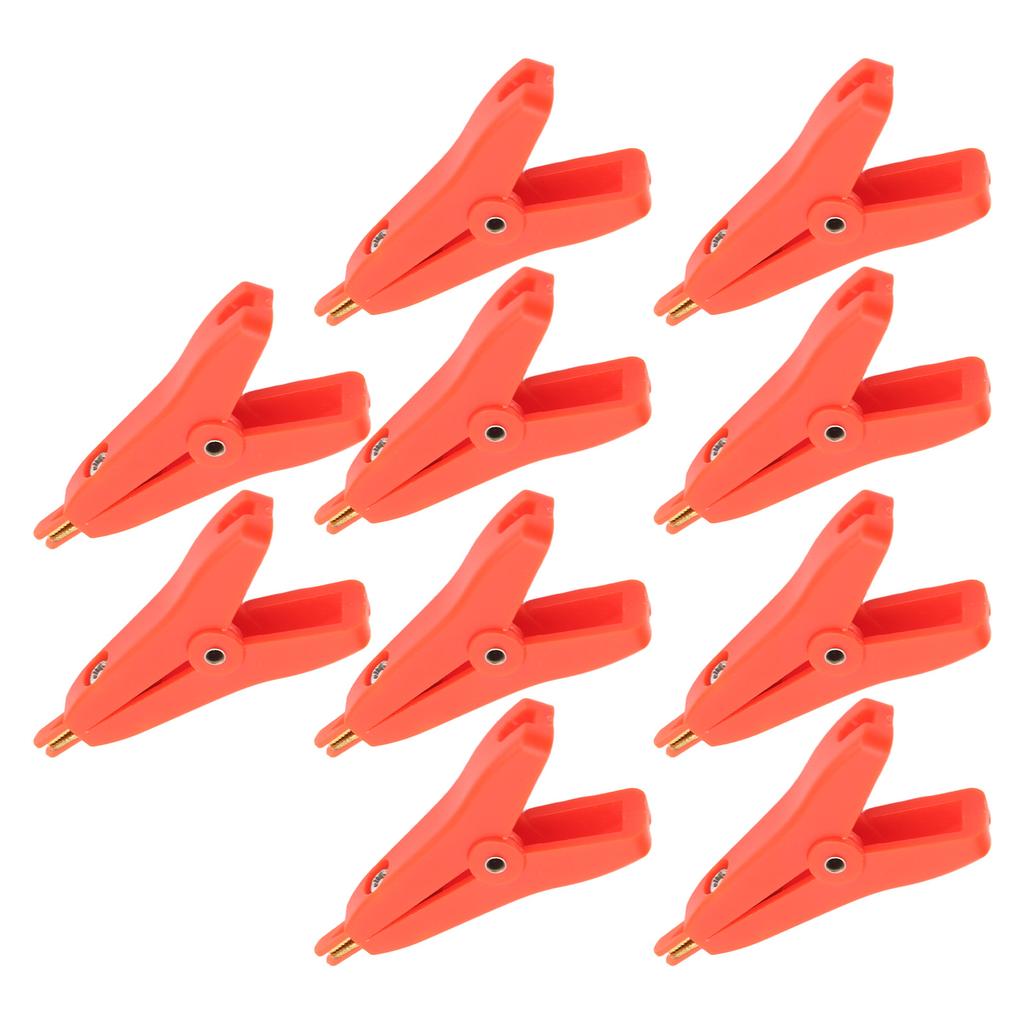 10Pcs Crocodile Clip Positive Negative Test Gold Plated Brass Connector 25mm Opening J.60043