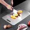 Kitchen Cutting Board Double-Sided Thicken Chopping Board 304 Stainless Steel Food Grade Meat Fruits Vegetables Board