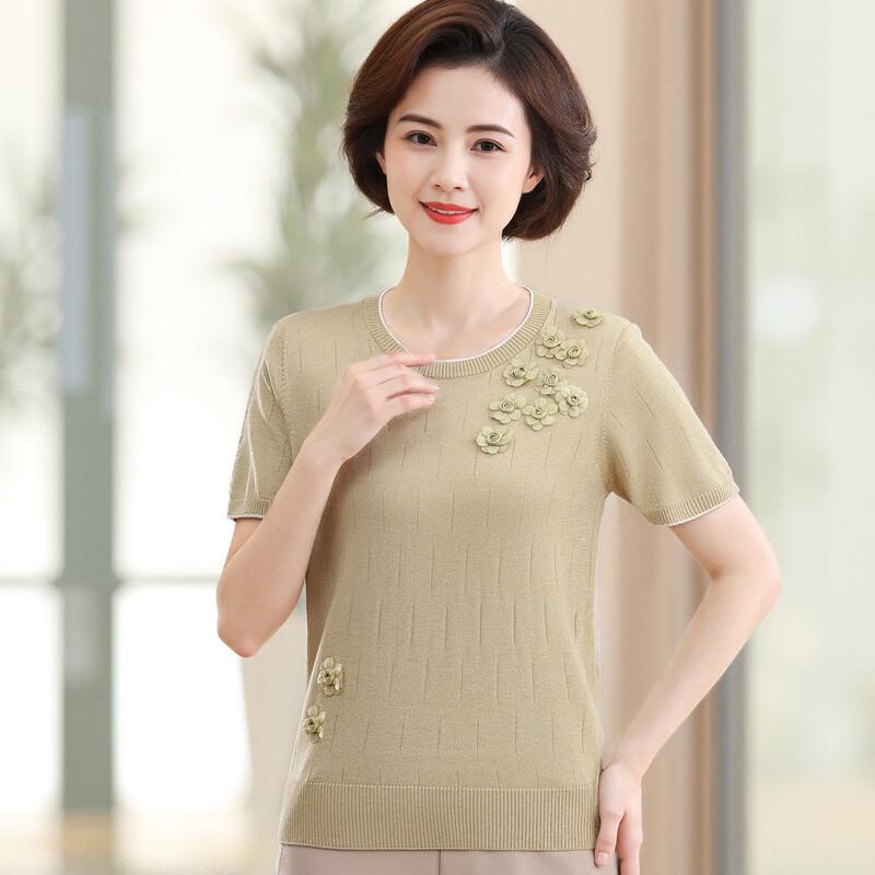 Yuzhaolin Women s Summer Short-Sleeve Knit Shirt 4XL