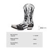 Fashion Embroidered Flame Colorblocked Knee-High Boots Fashionable Pointed Toe Thick-Heel Knight Botines Large-Size Men Botas Femininas