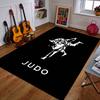 Judo Throw Black and White Illustration Patterned Carpet a Non Slip Rug Suitable for All Seasons and Any Setting, Gift