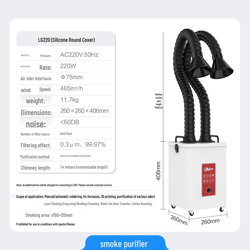 Laser Soldering Fume Purifier & Desktop Smoke Extractor Device