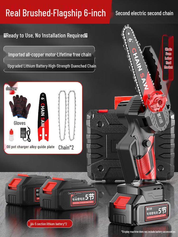 Rechargeable Handheld Electric Chainsaw for Tree Cutting and Firewood