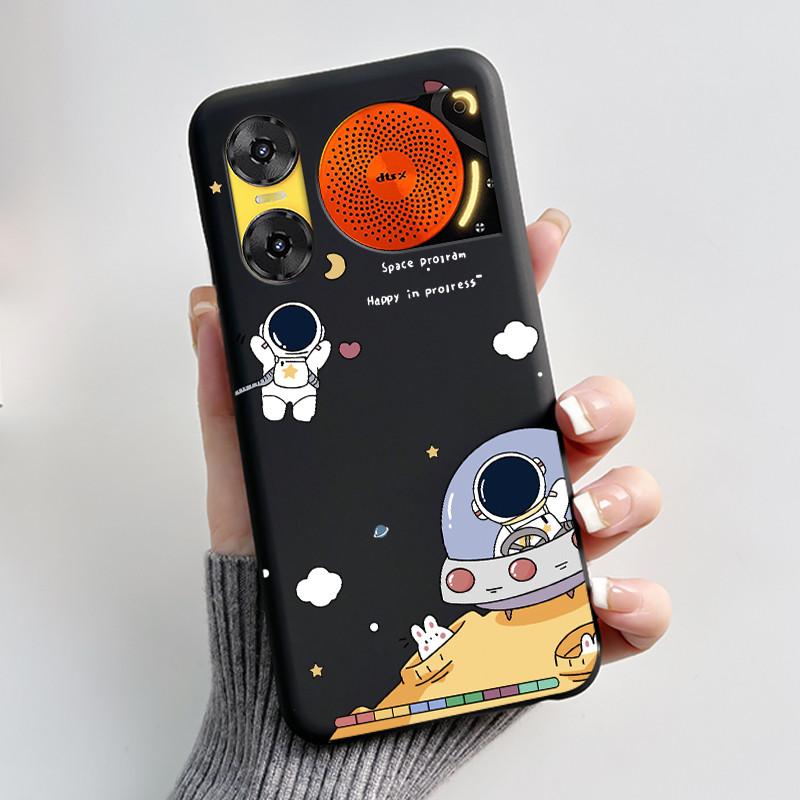 Custodia per Telefono Per ZTE Nubia Music 2 Custodia Z2460 Z2353 Estetica Gatto Carino Astronauta Nera Morbida TPU Silicone Copertura Protettiva Integrale
