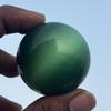 A+ Certified Natural GREEN Cat's Eye 471 Ct Round Cut Gemstone For Home Deco