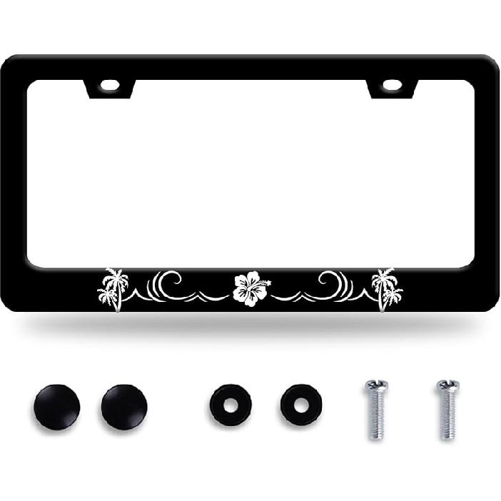 Butterfly License Plate Frame Beautiful Butterflies License Plate Stainless Steel Auto Parts With Screws Size 12.3" X 6.3" For Men Women