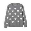 Women's Sweater Casual Round Collar Warm Pullover Heart Women Autumn Winter Knitted Sweater
