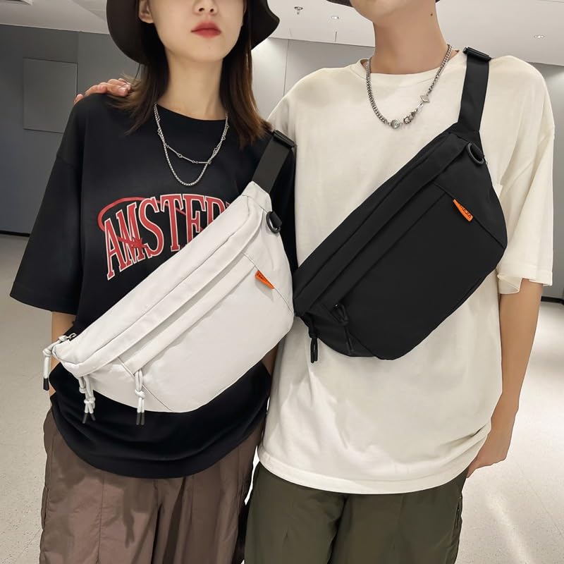 Petit-Germe Körpertasche, Ein-Schulter-Tasche, Crossbody-Tasche, Großes Fassungsvermögen, Wasserdicht, Outdoor, Weiß