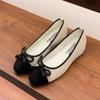 Fashion SUOJIALUN Spring New Brand Women Flat Shoes Fashion Round Toe Shallow Slip On Ballerina Ladies Elegant Outdoor Dress Boat Shoes