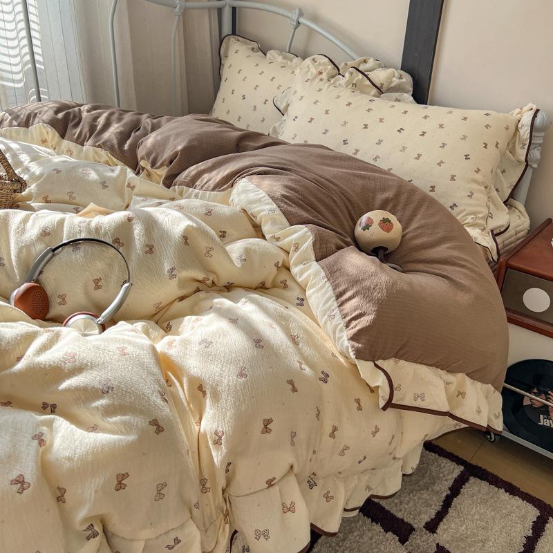 Ins‑Style Ruffle 4‑Piece Bedding Set Soft