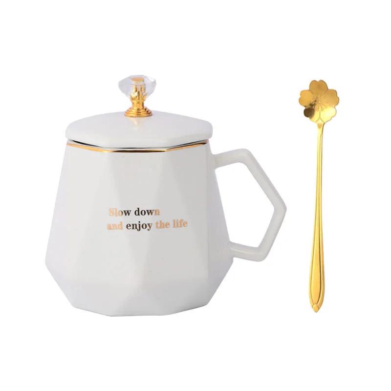 420 ml cană nouă coroană cu capac lingură cești de cafea ceașcă de Crăciun ceașcă pentru ceai căni originale Livrare gratuită Ceramica și ceramică Călătorii