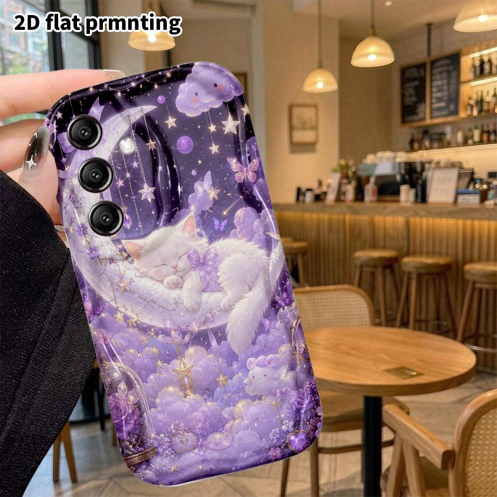 Phone Case: 2D Flat Samsung Galaxy A34 A35 M05 M06 S20 S22 S21 FE Plus 5G Protective Case, Dreamy Starry Sky, Christmas and Halloween Gifts