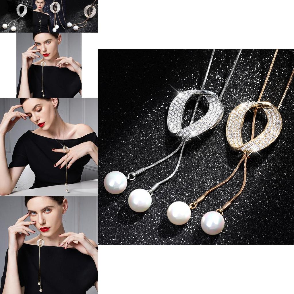 Simple And Stylish Women's Sweater Chain Necklace With Decorative Pendant Jewelry