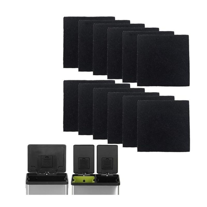 12 Piece Trash Can Filter Refills Absorbs Odors With Activated Charcoal For Waste Bins Garbage Basket Replacement