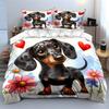 Dachshund Trio For Pet Lovers Exquisite Three-Piece Bedding Set Gift For Kids And Adults