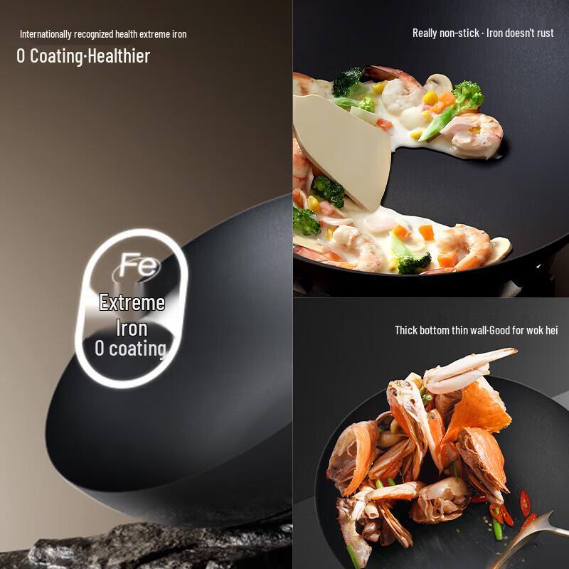 Maibale Pre-seasoned Non-stick Cast Iron Wok