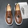 Leather shoes men's winter 2025 independent station 2025 outdoor lazy one-pedal loafers Doudou men's shoes