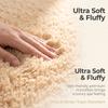 Bathroom Rug Set 3 Piece Includes Non Slip Bath Mat Contour Rug and Toilet Lid Cover Soft Shaggy Microfiber Absorbent Mat for Home Hotel Use