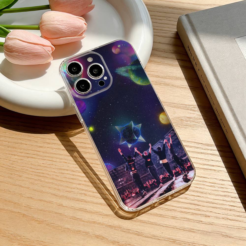 

C-Coldplay Britpop Icon Shell Phone Case For iPhone 17 16 15 14 13 12 11 Mini Pro Max Plus Transparent Cover iPhone17promax